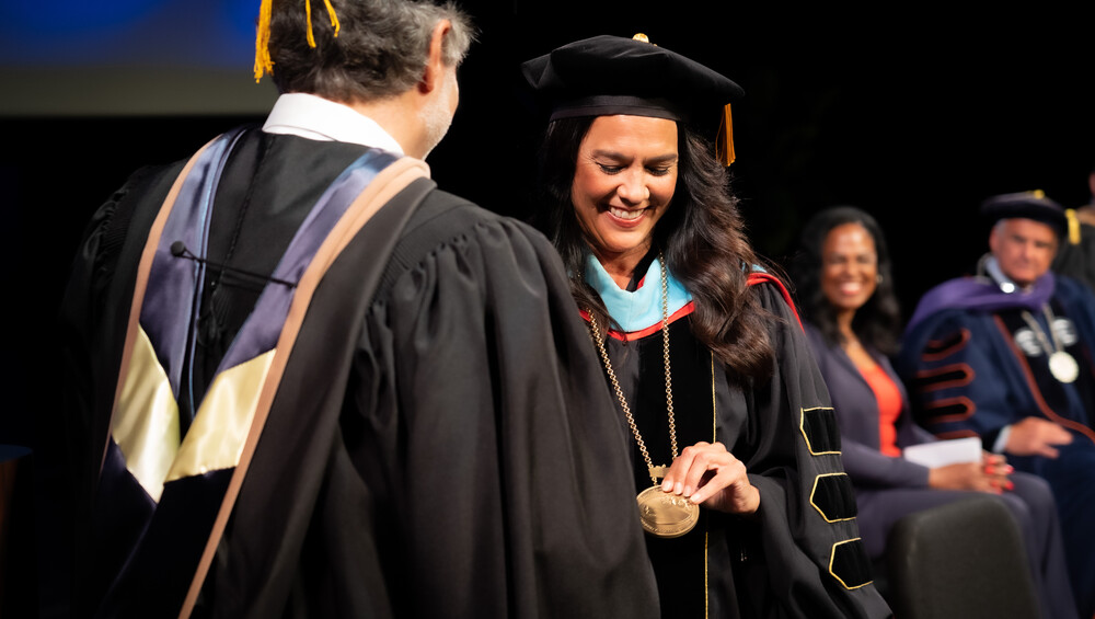 Chancellor presented medallion