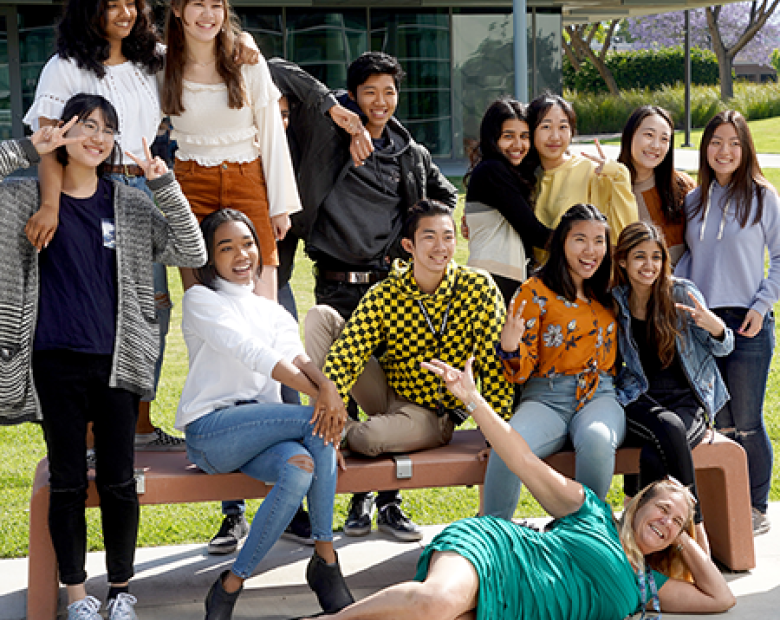 group of students posing for photo