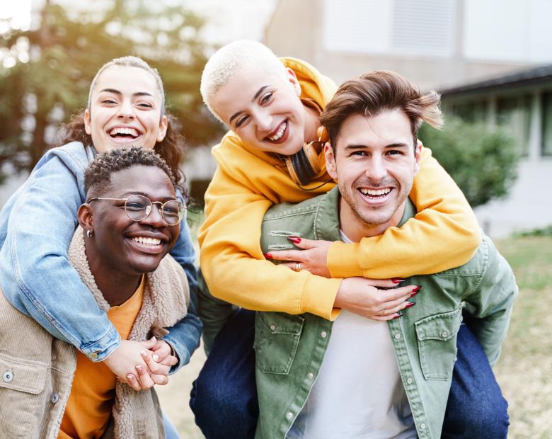 happy students together