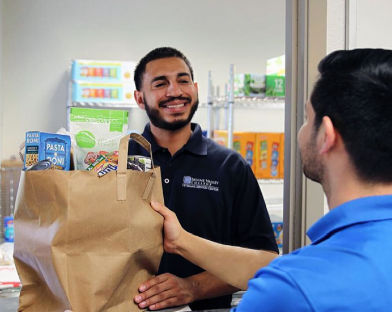 Food resource center handing out food