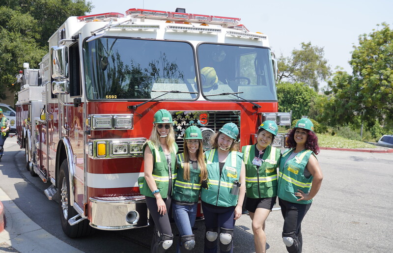 employees doing CERT training with fire department
