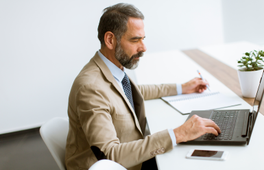 man using a laptop