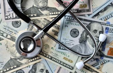 stethoscope and money
