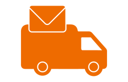 orange mail truck icon