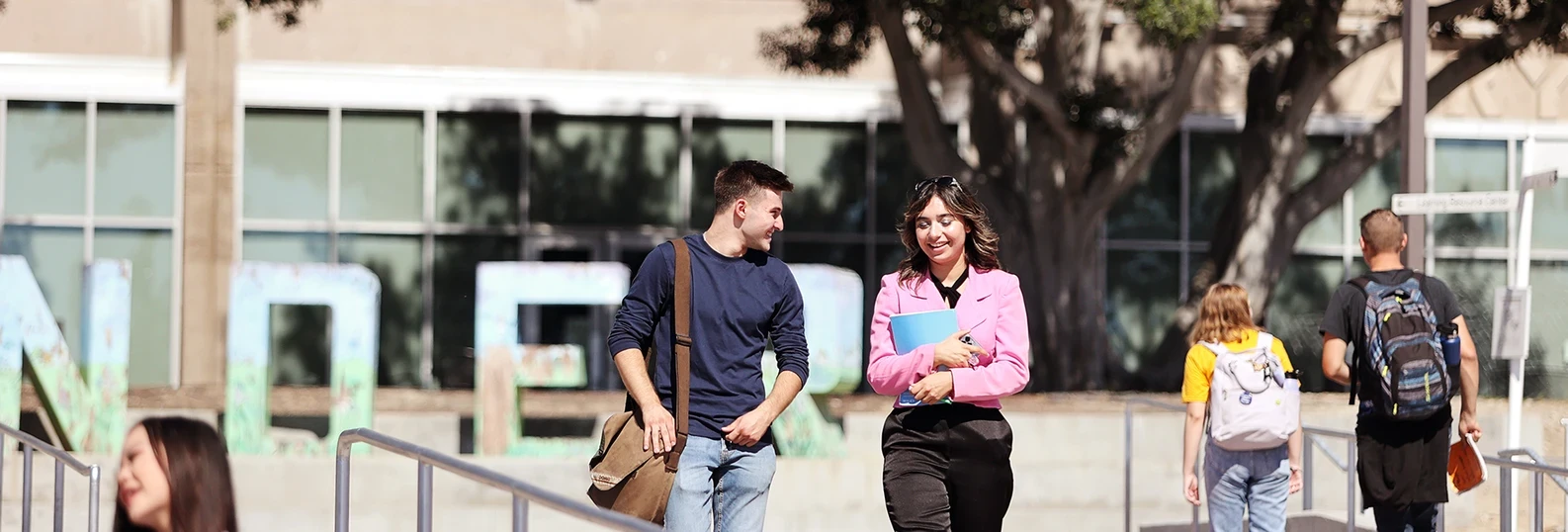 students walking