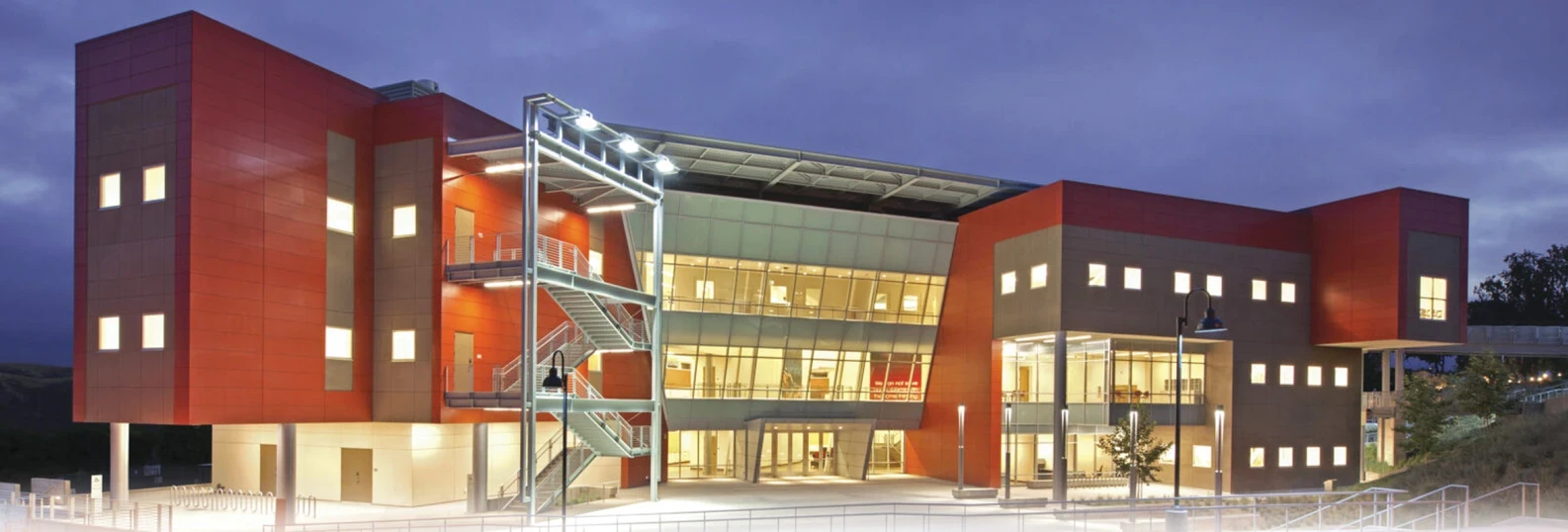 Saddleback campus at night Science Building