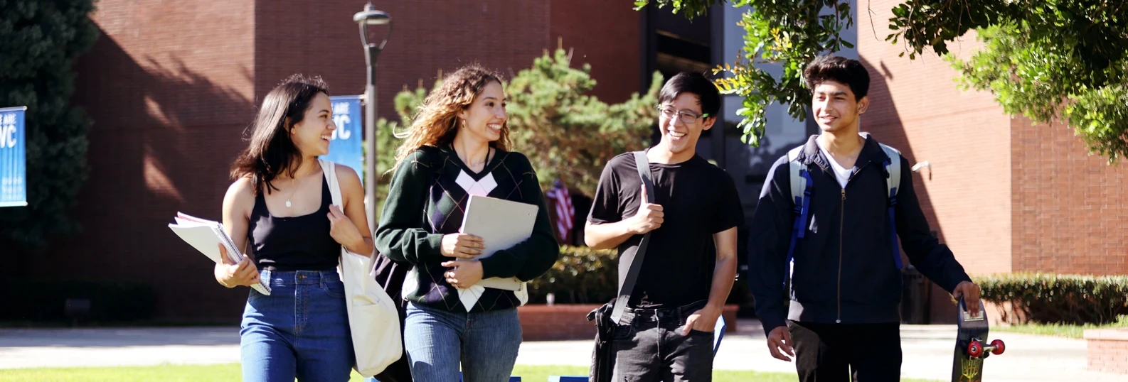 IVC students walking group of 4