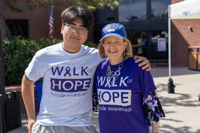 marica milchiker and eric shin pose during the ivc walk of hope