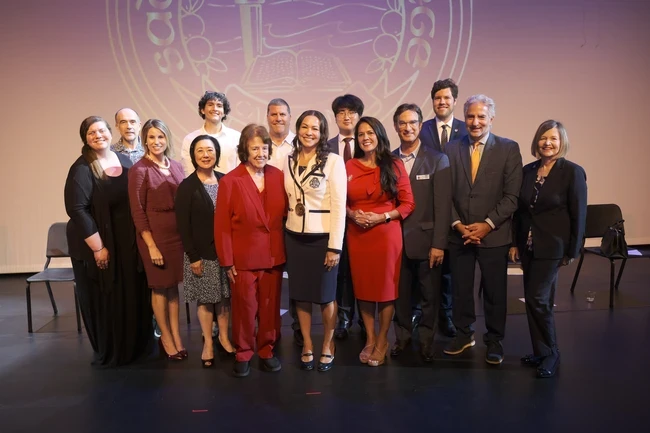 board and admin posing for president cordova's installation