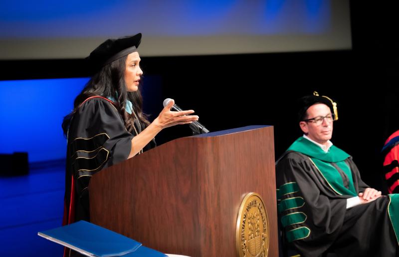 Chancellor speaking at investiture