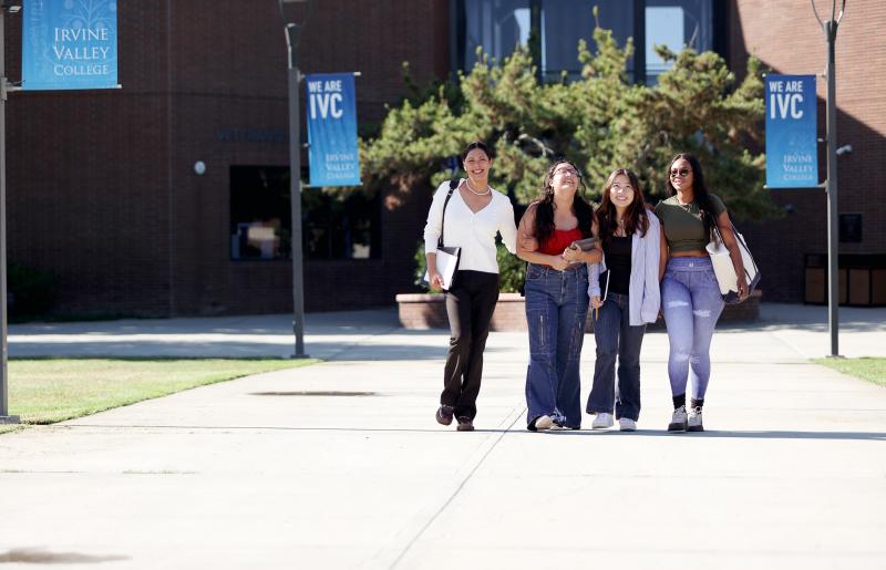 students walking on IVC campus