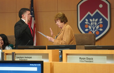 blake leonard student trustee swearing in