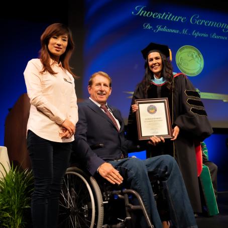 Board of Supervisors presents Chancellor a plaque at investiture