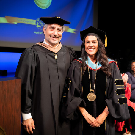Chancellor barnes with board president jemal